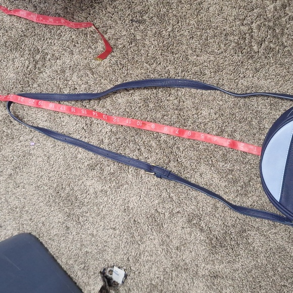 Charming Charlie round crossbody faux leather purse - blue/light blue - Picture 6 of 8